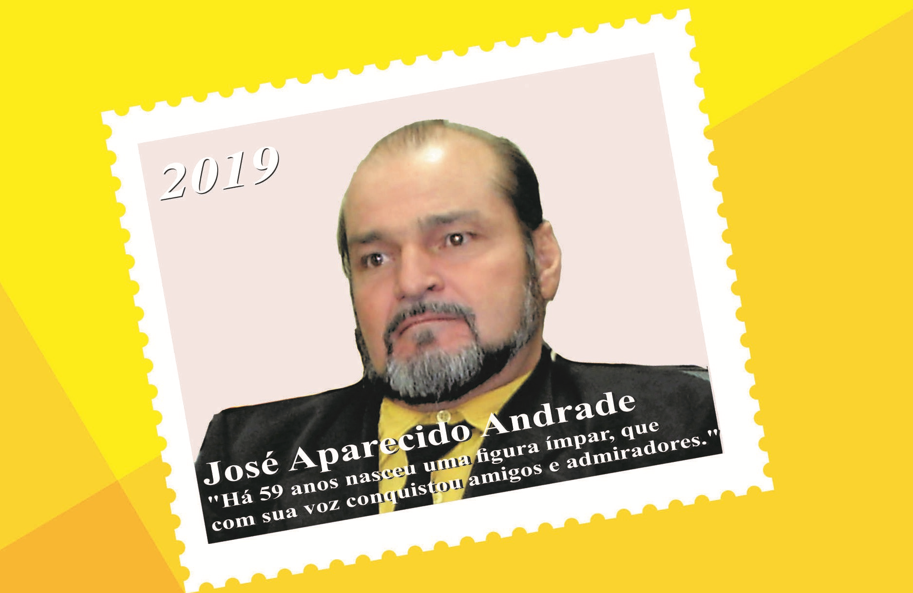 Selo personalizado do ex-vereador e locutor José Aparecido Andrade